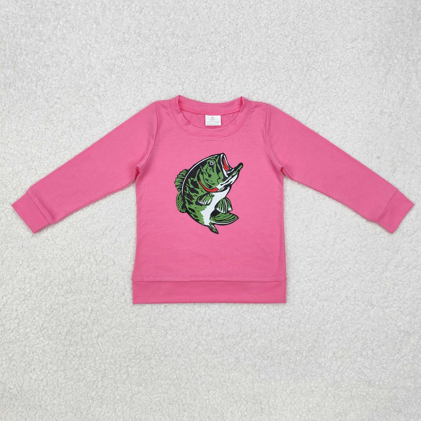 GT0870胶印 vinyl western fish pink girl top coat pullover 202412 RTS