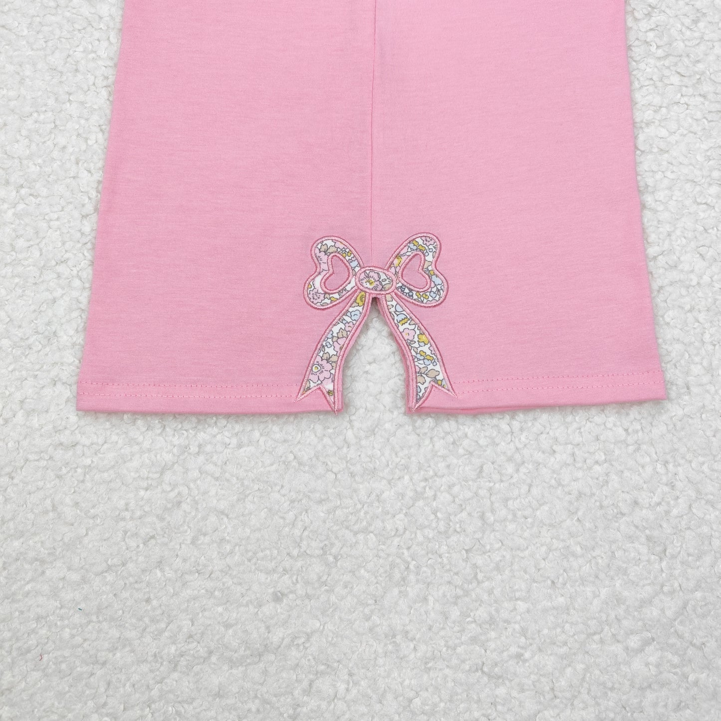 GT0872  embroidery pink bow girl top zipper shirt 202412 rts