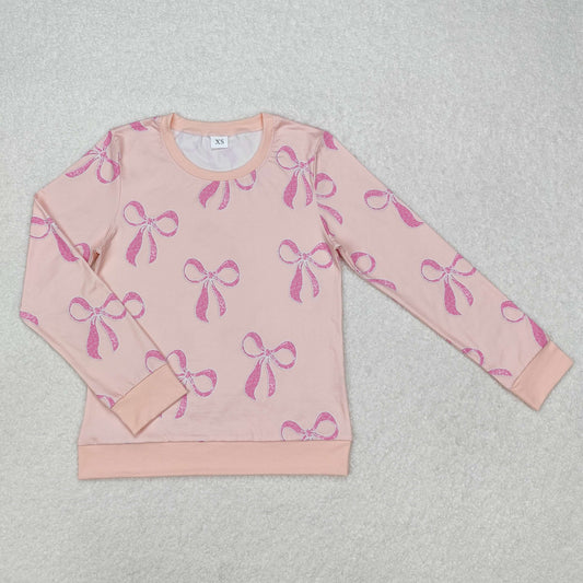 GT0878 Valentines women BOW adult long sleeve top mama  202501 RTS