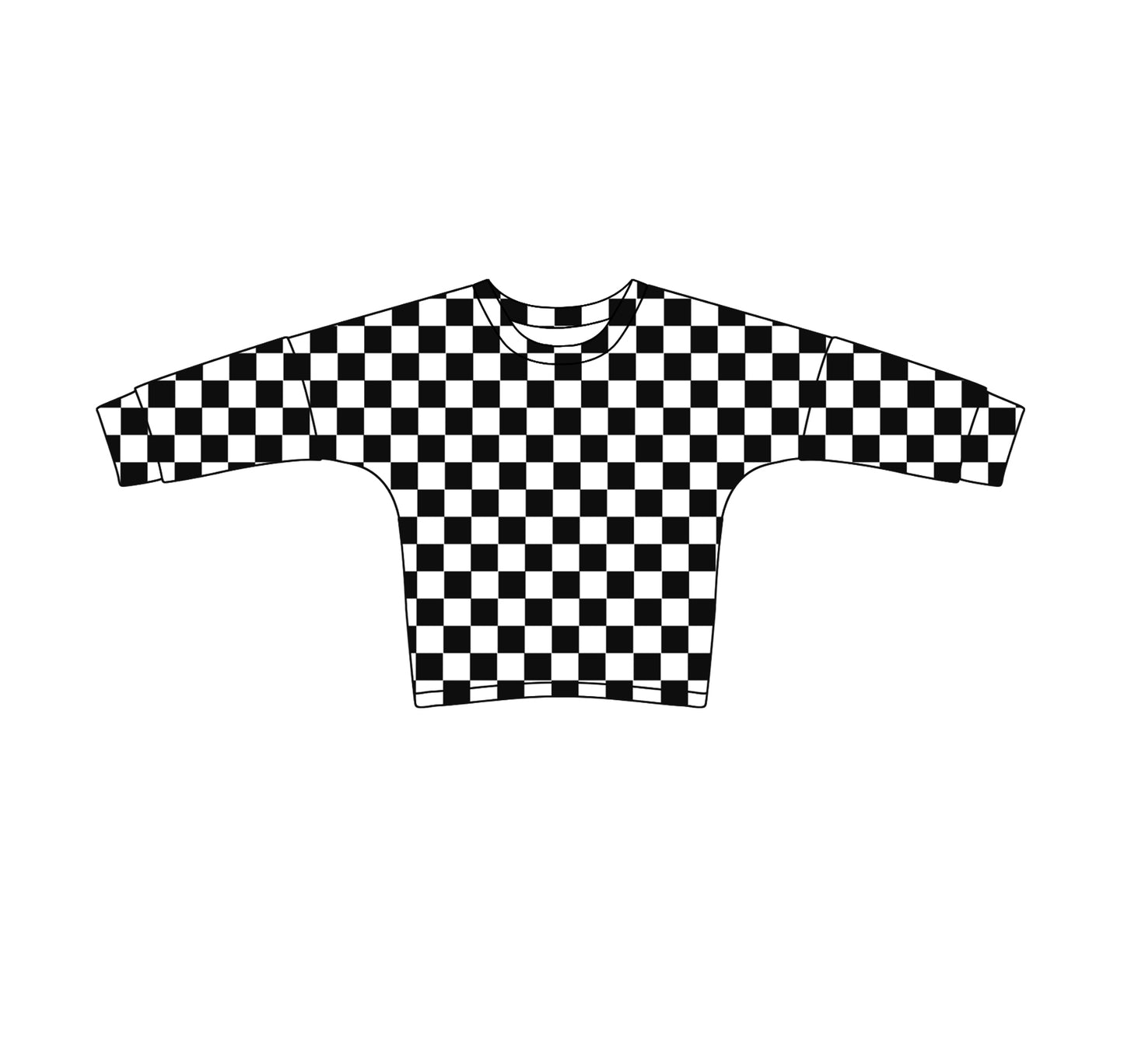 GT0905 black checkerboard girl top coat pullover  202412  preorder