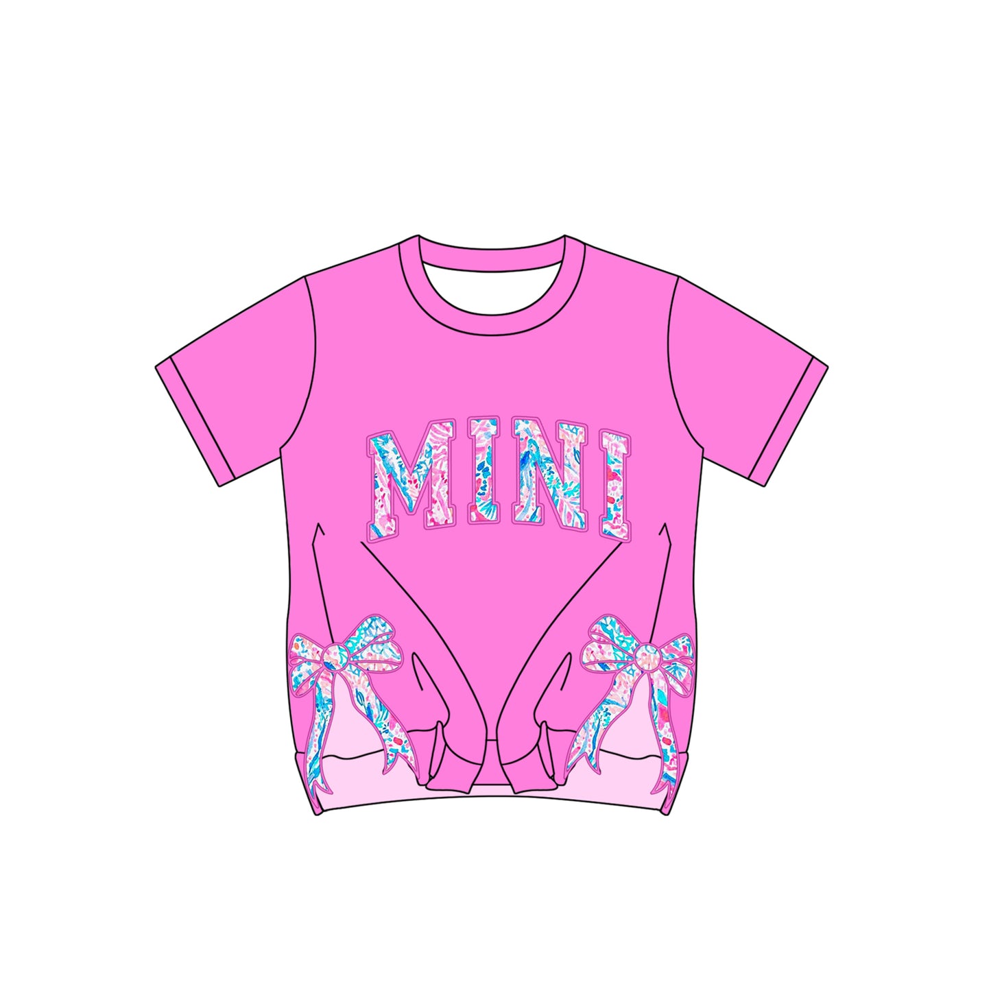 GT0923 mini hot pink top bow kids pullover 202412 preorder