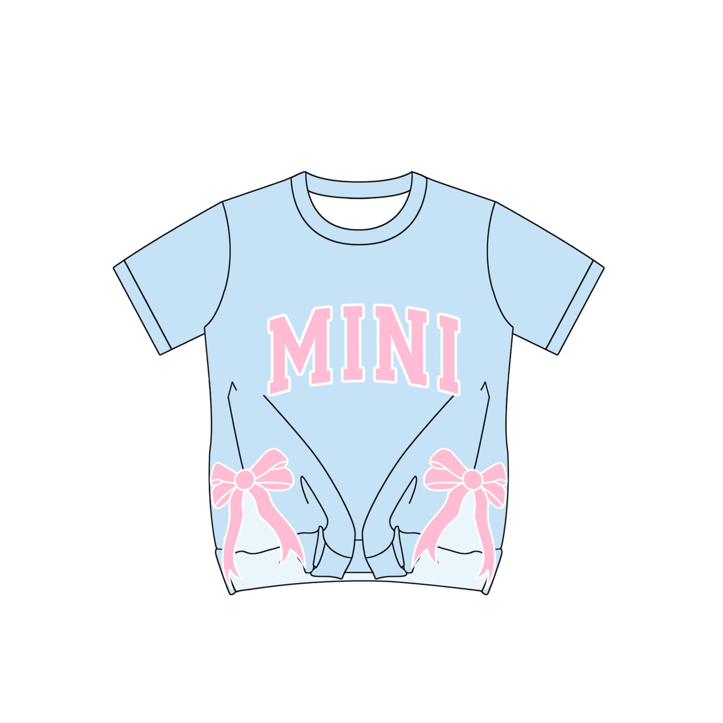 GT0925 mini blue top bow kids pullover 202412 preorder