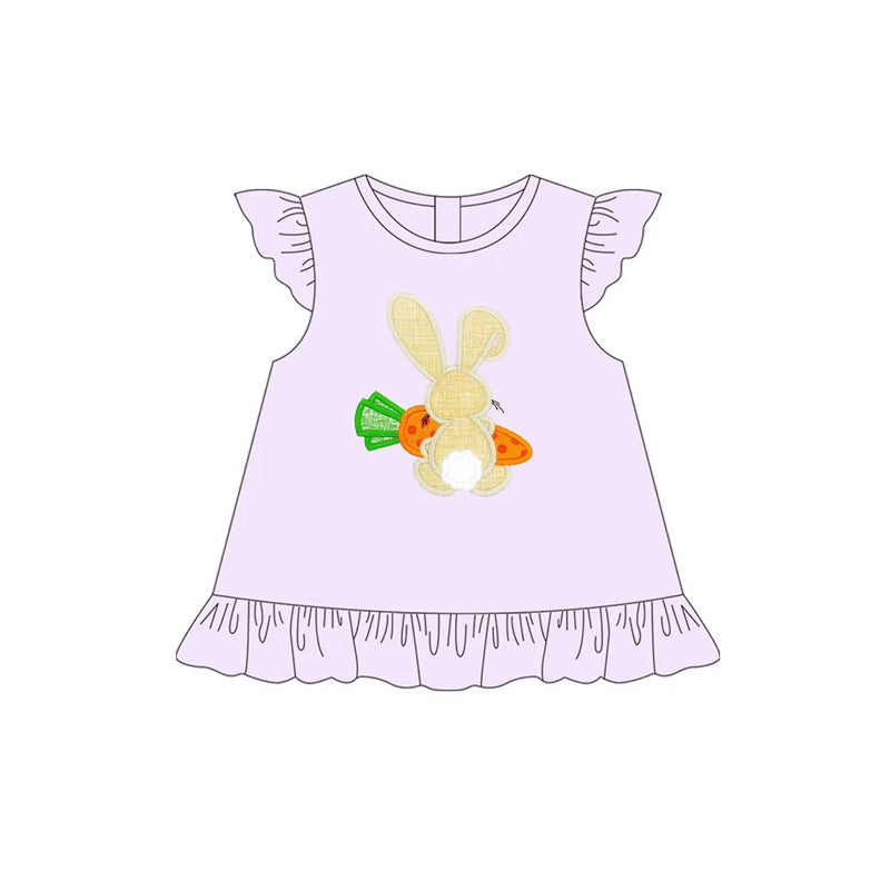 GT0947 Easter bunny bow top kids girl  202501  preorder