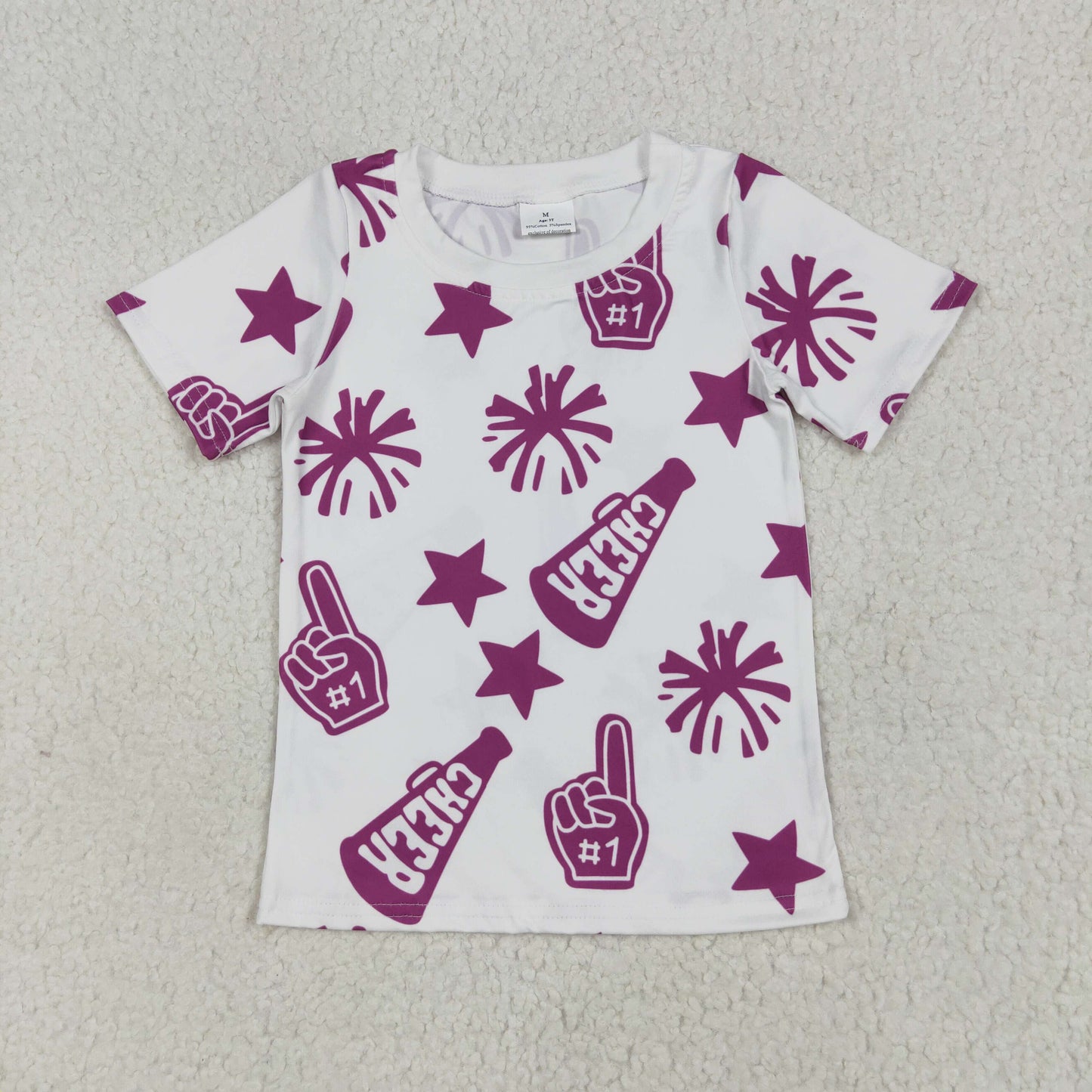 GT0993 purple cheer star top kids girl  202506 RTS