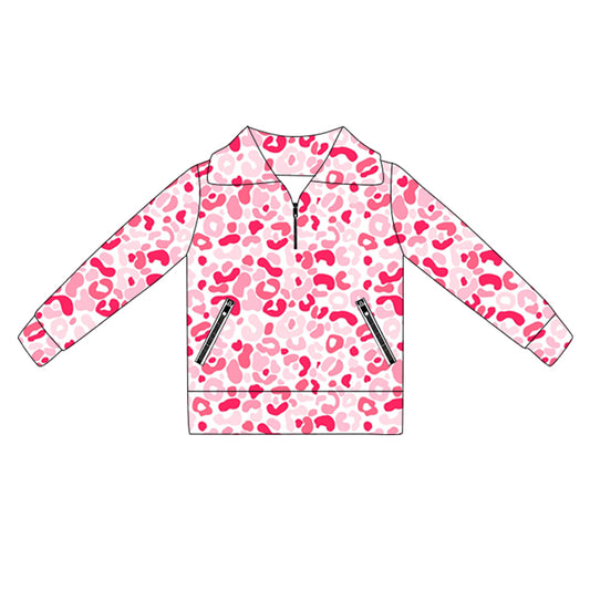 GT1071 leopard pink YOGA flower girl summer zipper jacket top 202506 preorder
