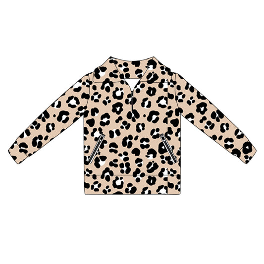 GT1072 leopard brown YOGA girl summer zipper jacket top 202506 preorder（副本）