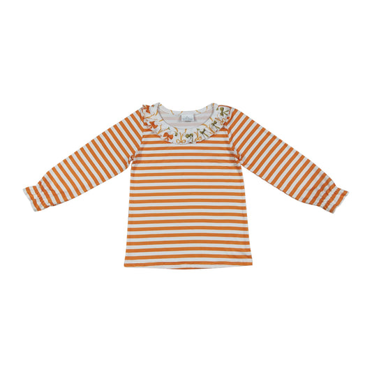 GT1074 Halloween bow orange girl summer  top 202507 RTS