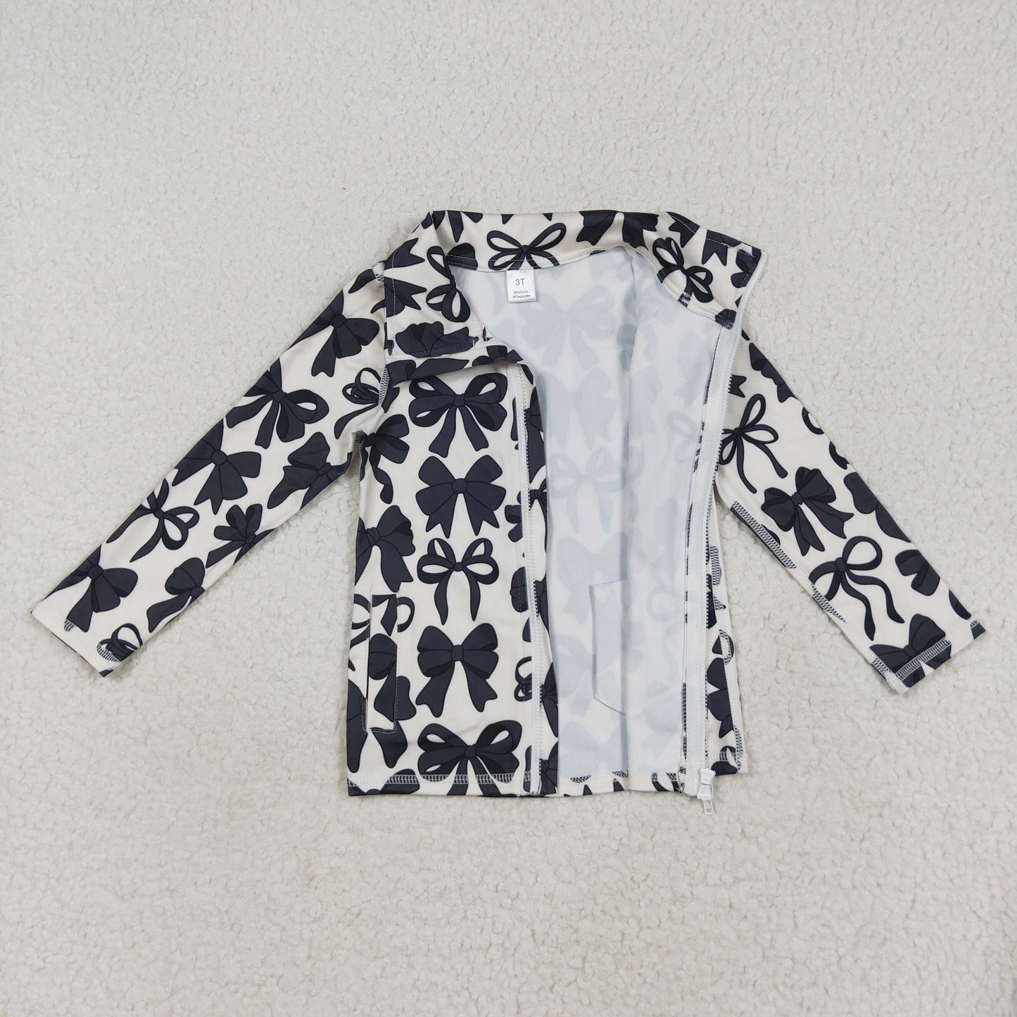 GT1084 YOGA BOW girl summer zipper jacket top 202508 rts