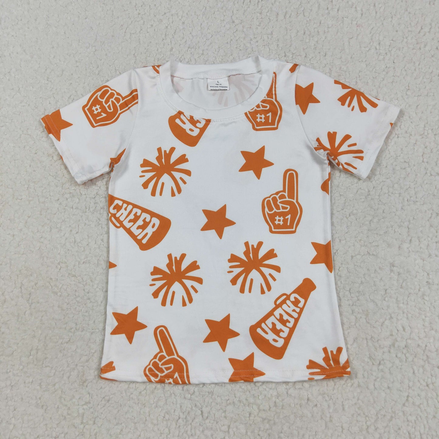 GT1090 orange cheer star top kids girl  202507 RTS