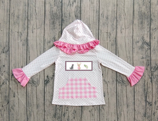 GT1106 embroidry dog deer duck long sleeve gir hoodie top coat camo pullover 202507  preorder