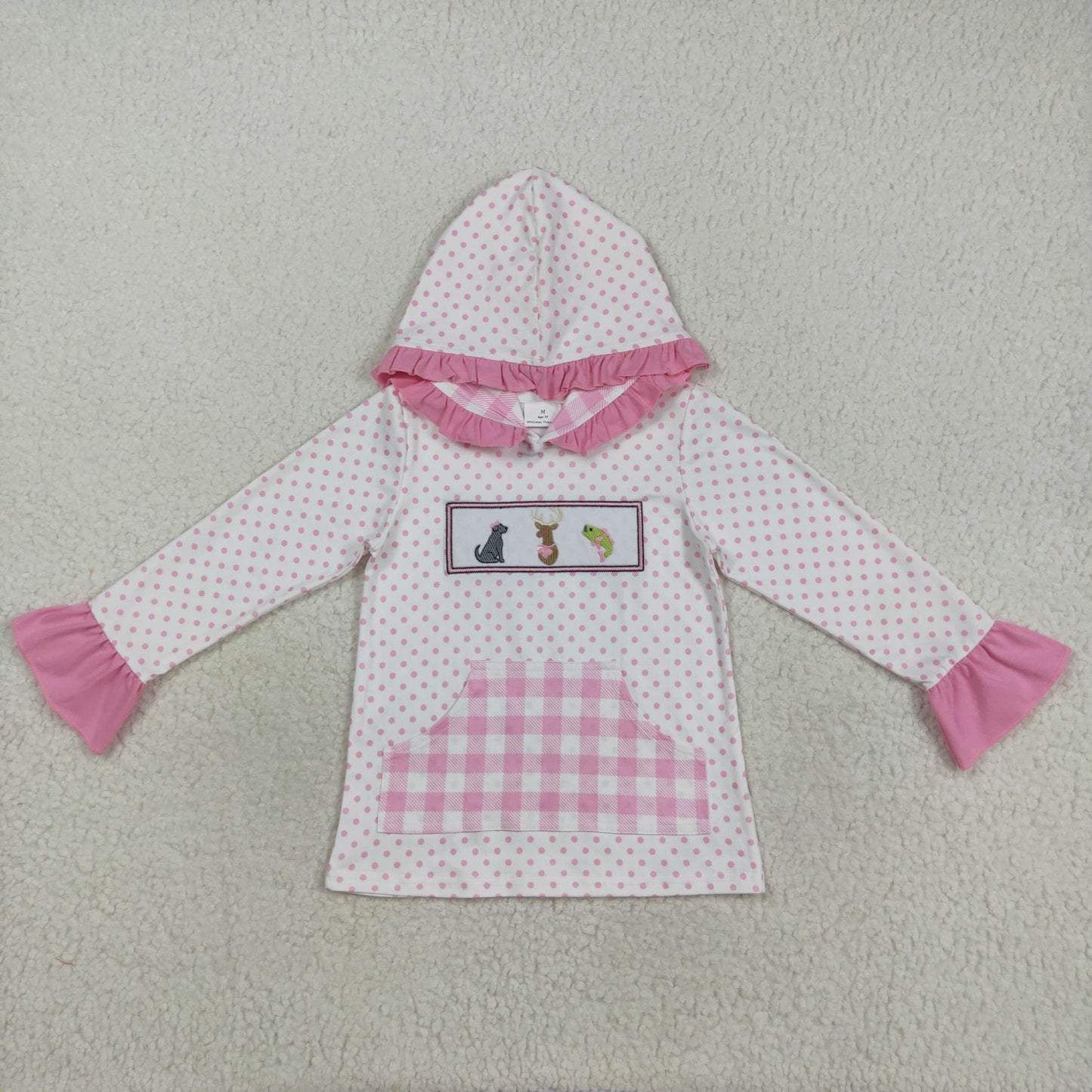 GT1106 embroidry dog deer duck long sleeve gir hoodie top coat camo pullover 202507  preorder