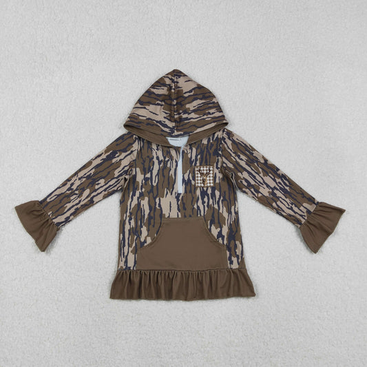 GT1135 embroidery deer camo long sleeve girl top coat pullover 202511 RTS
