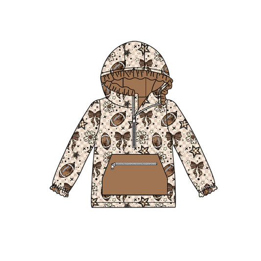 GT1152 Hoodie football  bow long sleeve girl top coat pullover 202508  preorder