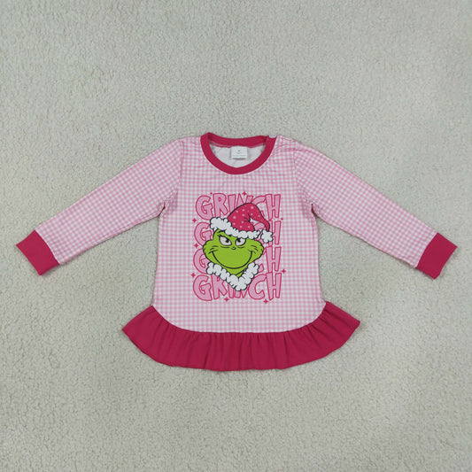 GT1154 Christmas Grinch  long sleeve girl top coat pullover 202508  RTS