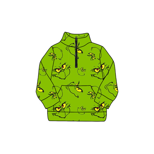 GT1170 Christmas grinch girl top zipper shirt  202508 PREORDER