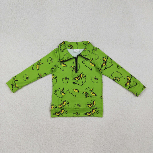 GT1170 Christmas grinch girl top zipper shirt  202509 RTS