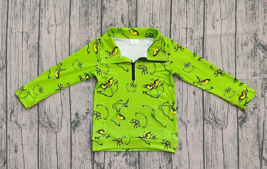 GT1170 Christmas grinch girl top zipper shirt  202508 PREORDER