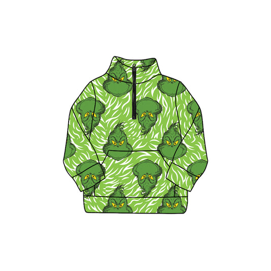 GT1171 Christmas grinch girl top zipper shirt  202508 PREORDER