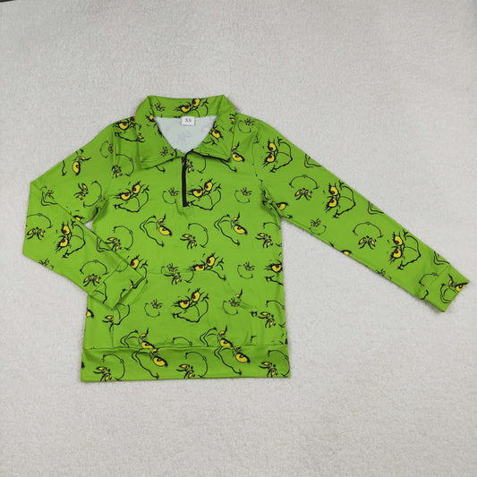 GT1173 adult women Christmas grinch  long sleeve top mama  202508 preorder