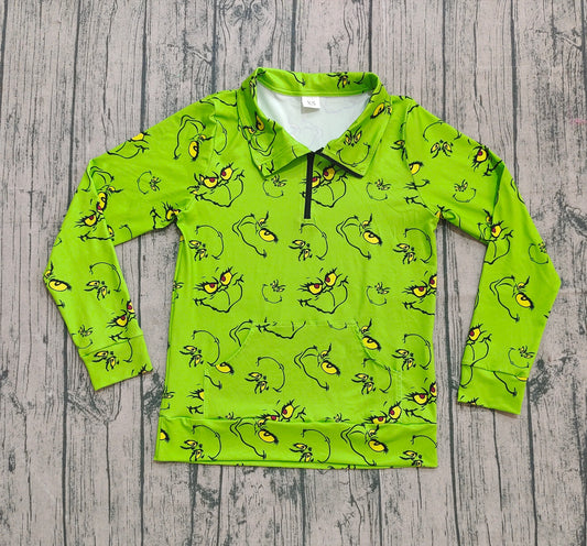 GT1173 adult women Christmas grinch  long sleeve top mama  202508 preorder