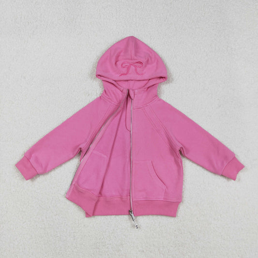 GT1200 Embroidery pink fall hoodie Christmas BOW Embroidery girl top zipper coat 202509 RTS