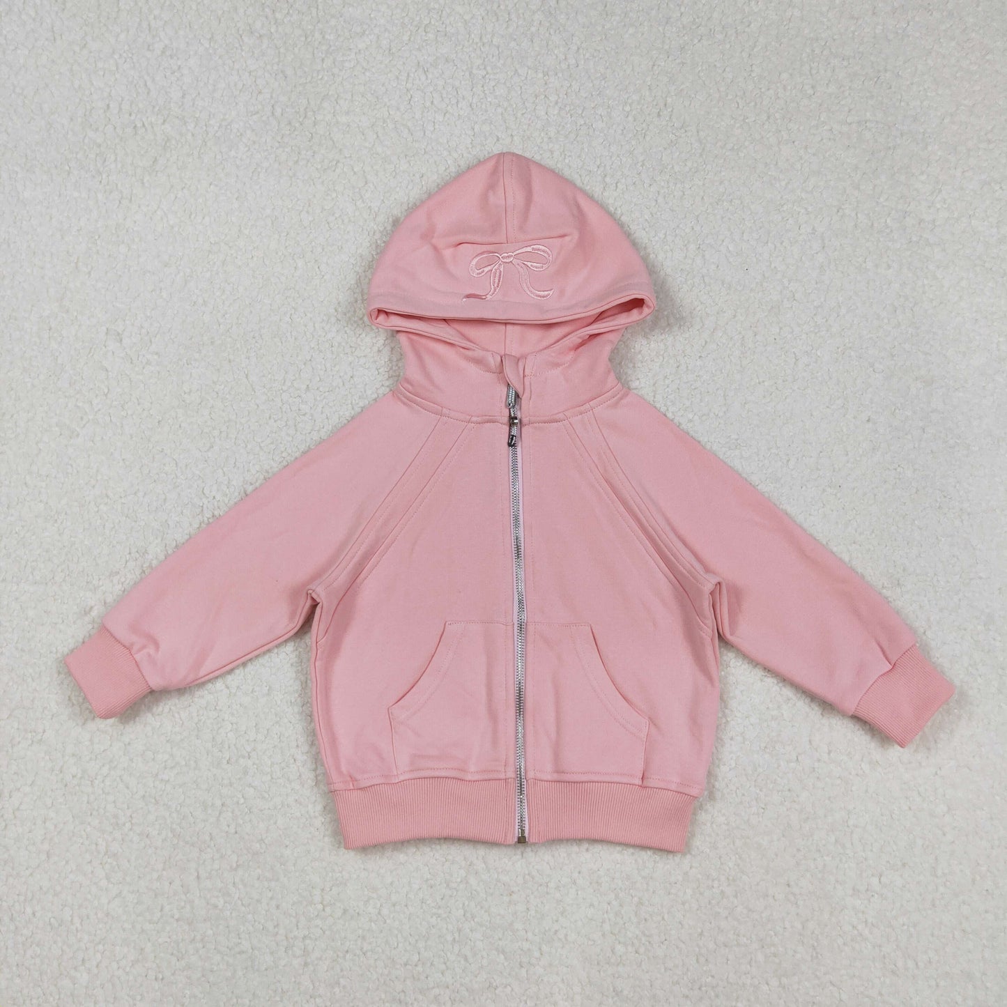 GT1201 Embroidery pink fall hoodie Christmas BOW Embroidery girl top zipper coat 202509 RTS