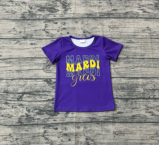 GT1253 Mardi Gras purple top kids girl  202509 preorder