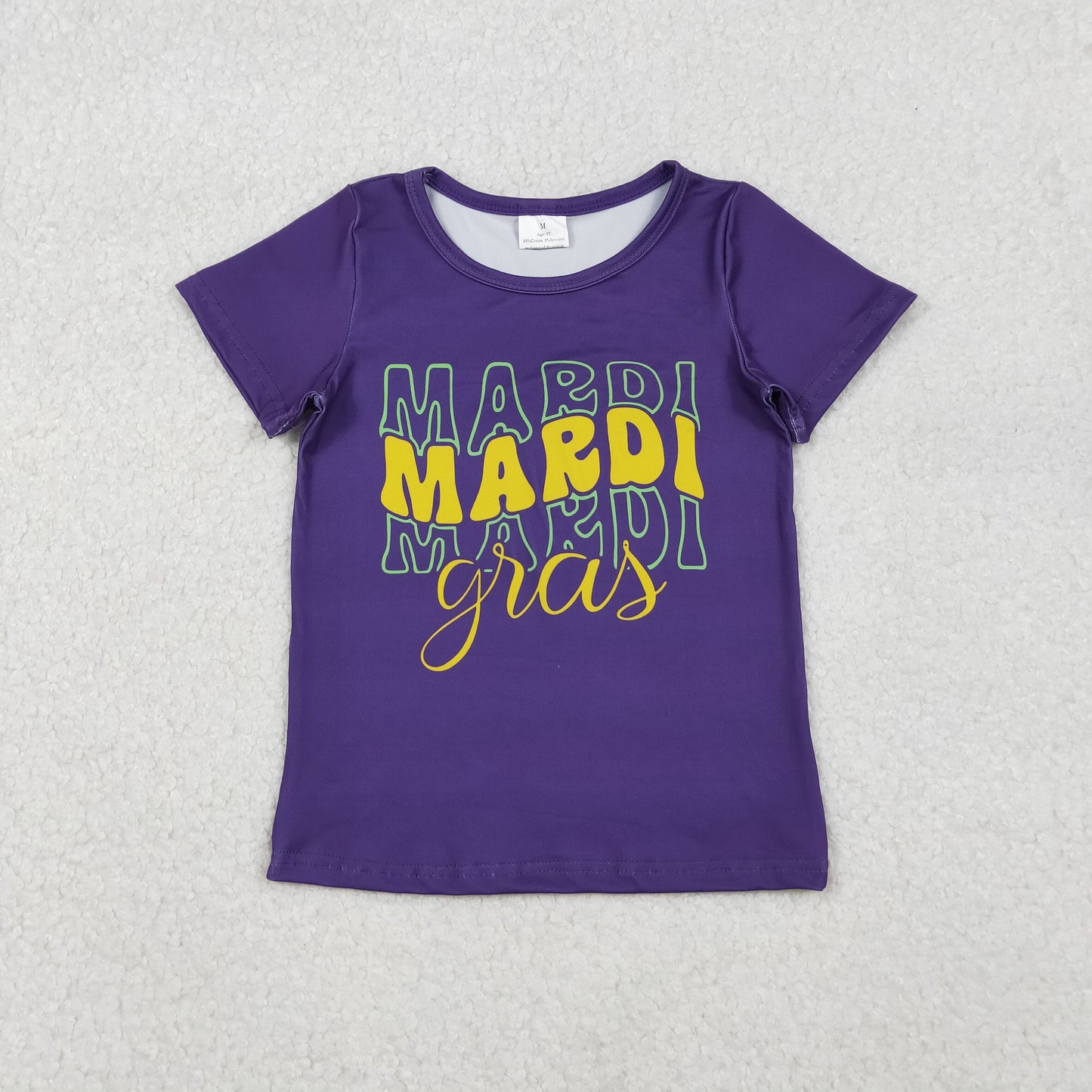 GT1253 Mardi Gras purple top kids girl  202510 RTS