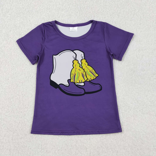 GT1254 Mardi Gras purple top kids girl  202510 RTS