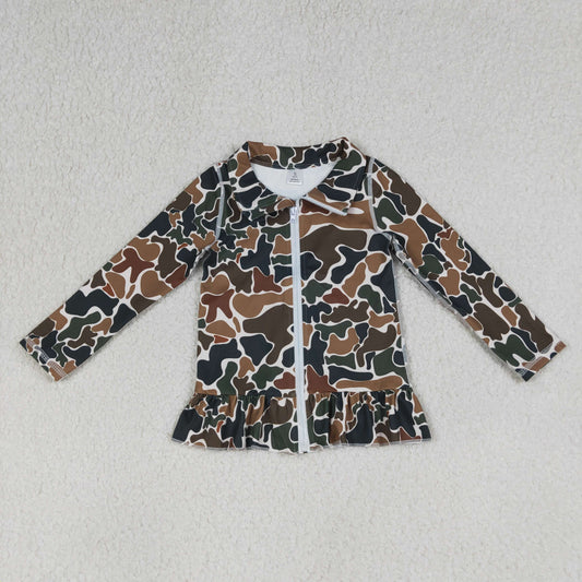 GT1315 YOGA  CAMO western long sleeve GIRL top coat camo ZIPPER pullover 202603 RTS