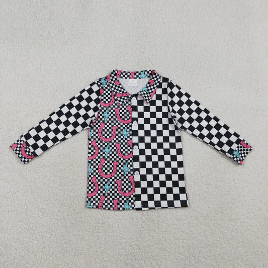 GT1509  Checkerboard  top kids girl  202602  RTS