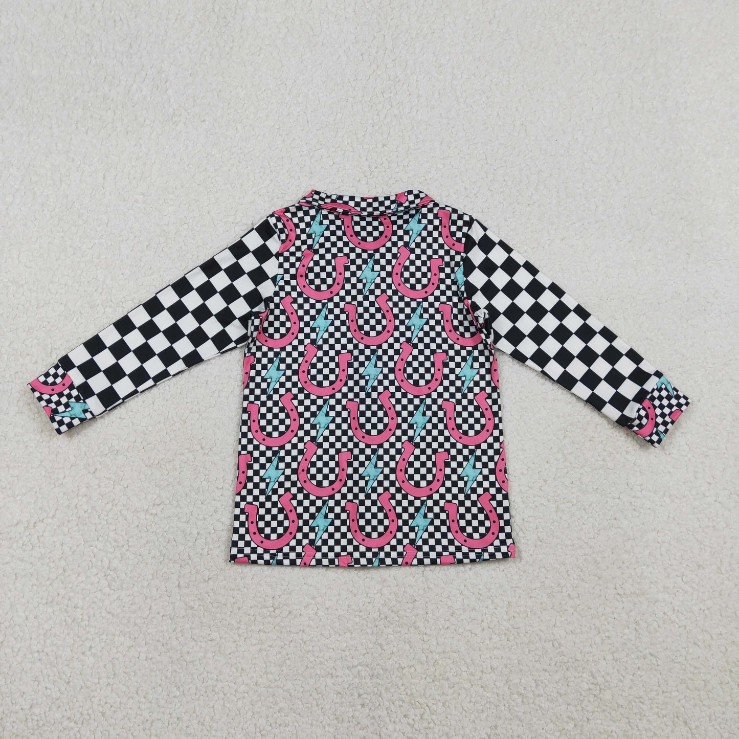 GT1509  Checkerboard  top kids girl  202602  RTS