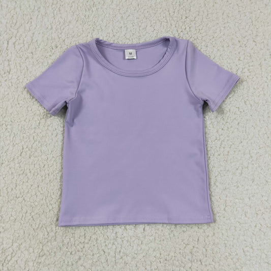 GT1628 purple solid color yoga tee girl top  202607 RTS