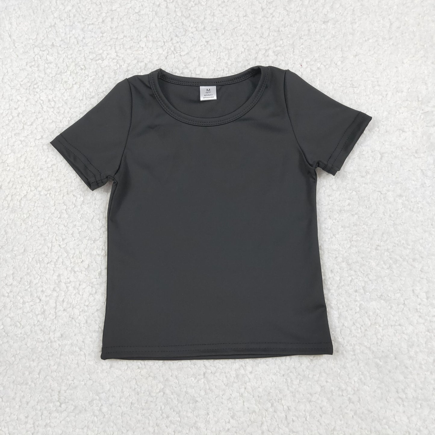 GT1629 Black solid color yoga tee girl top  202607 RTS