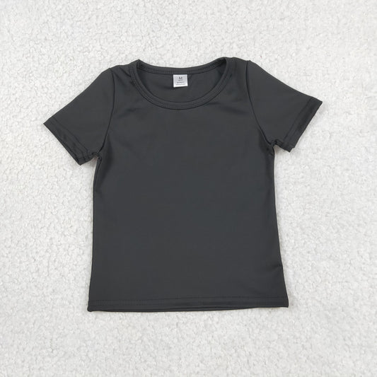 GT1629 Black solid color yoga tee girl top  202607 RTS