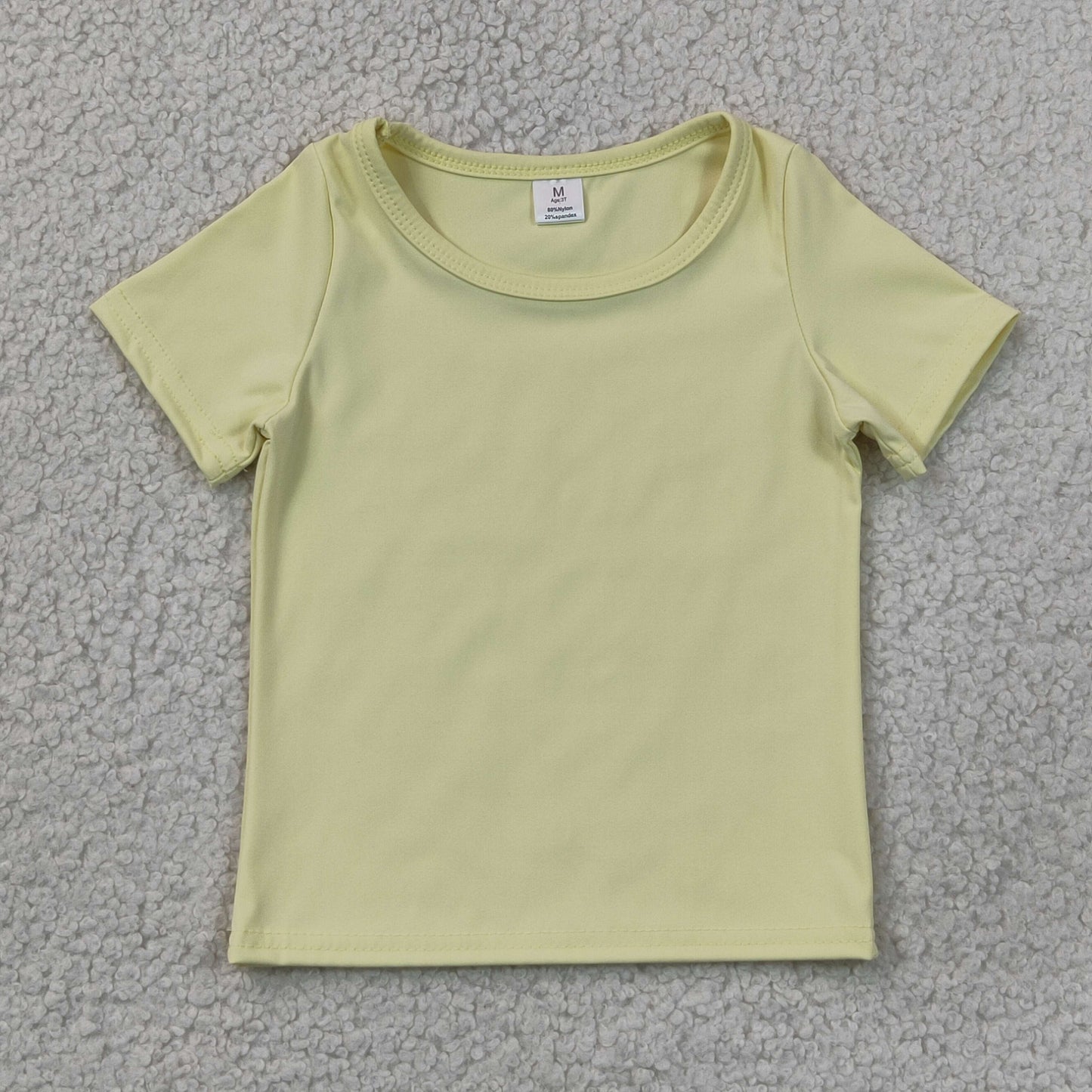GT1632YELLOW solid color yoga tee girl top  202607 RTS