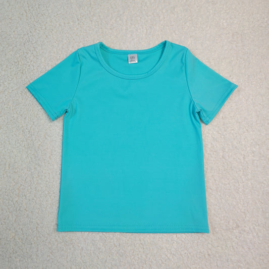 GT1640 solid BLUE GREEN color yoga tee girl top  202607 RTS