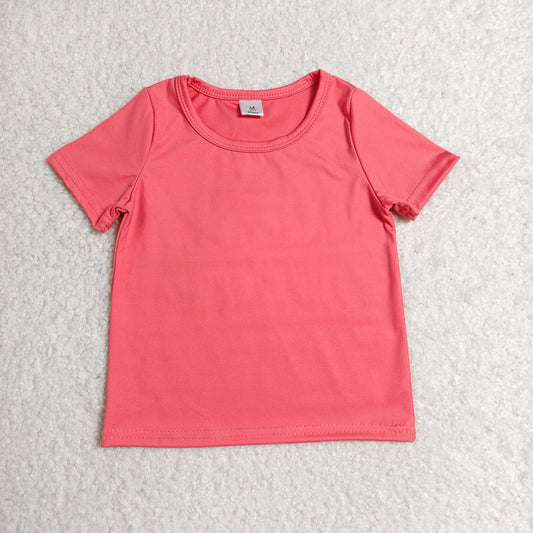 GT1641 solid PINK color yoga tee girl top  202607 RTS