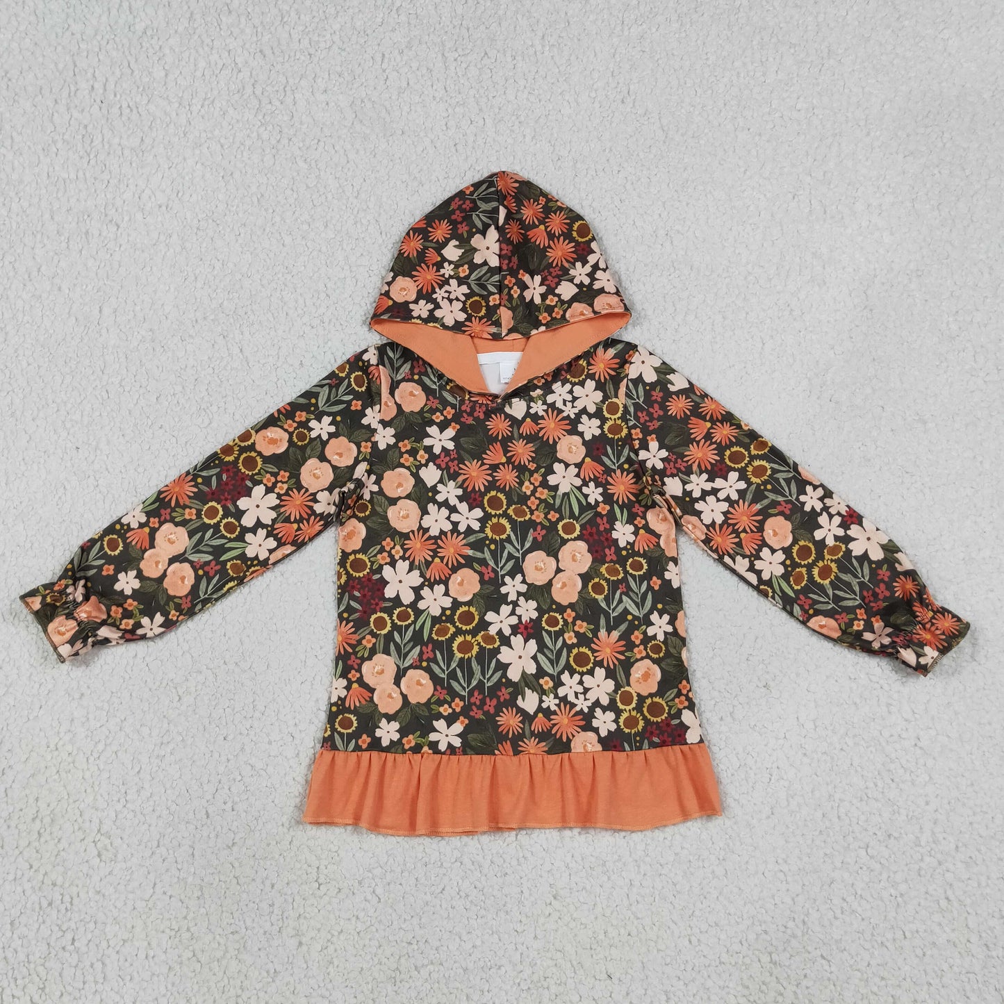 GT1644 flowers hoodie ruffle girl top coat pullover 202608 RTS
