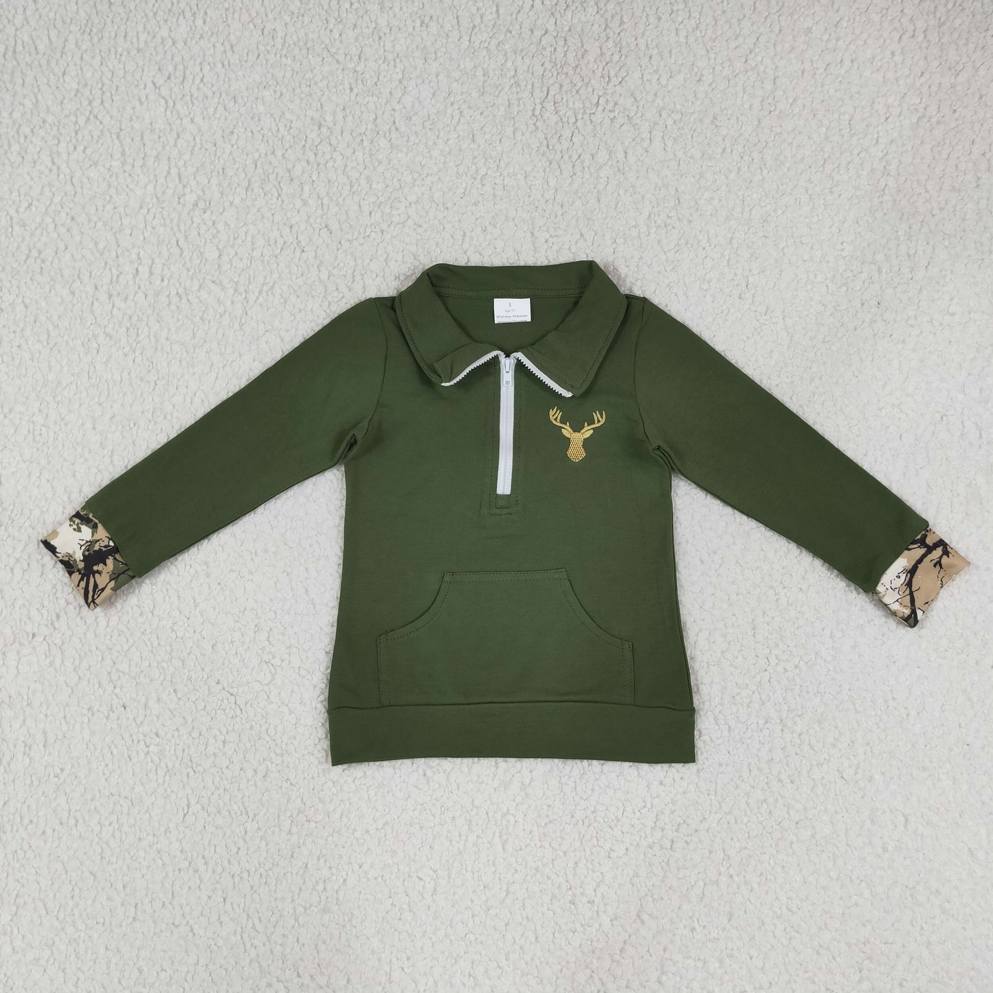 GT1694 Embroidery duck button ZIPPER shirt  boy top coat pullover  202608 RTS