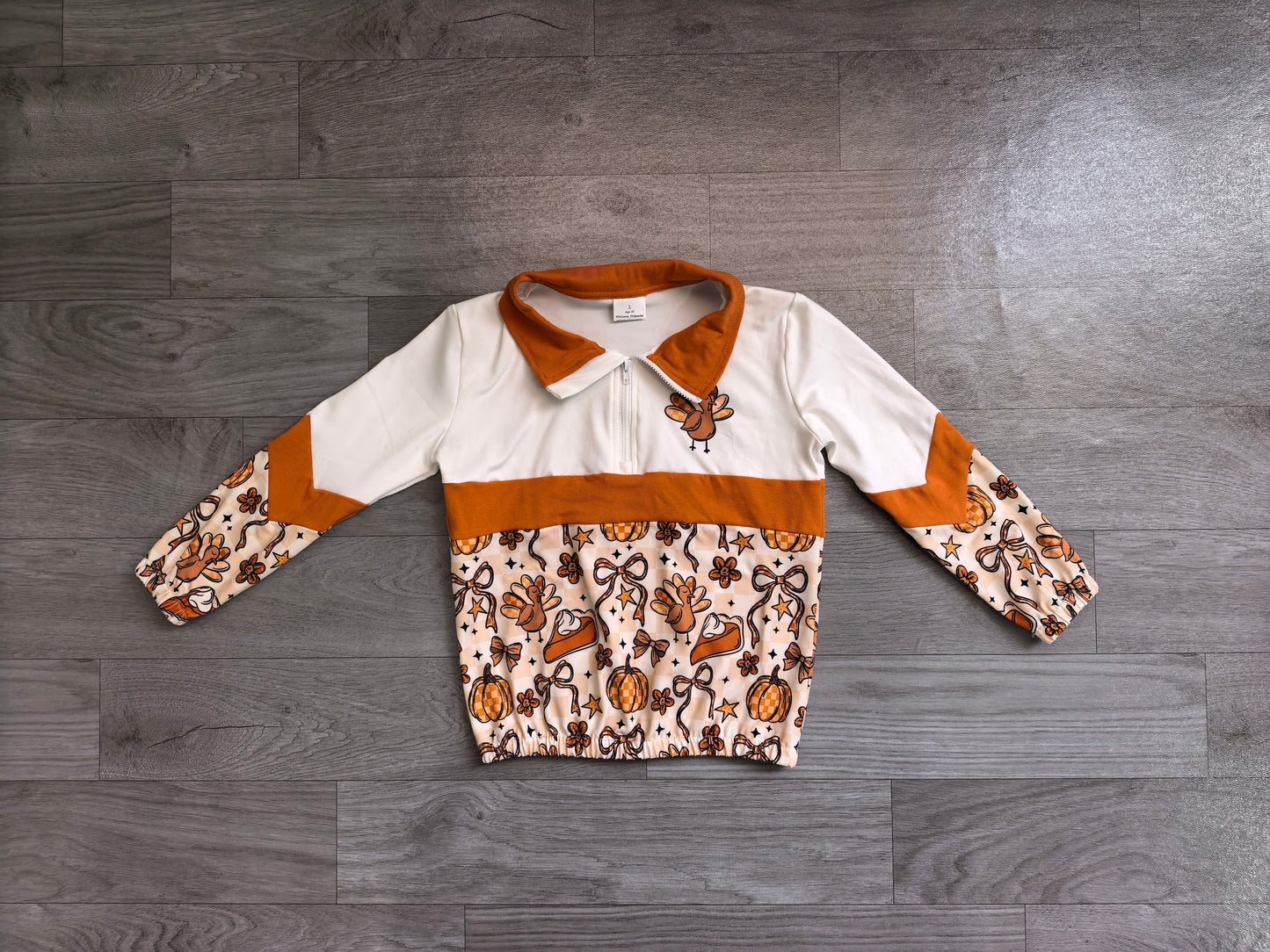 GT1723 thanksgiving turkey bow Kids Pullover GIRL 202607 preorder