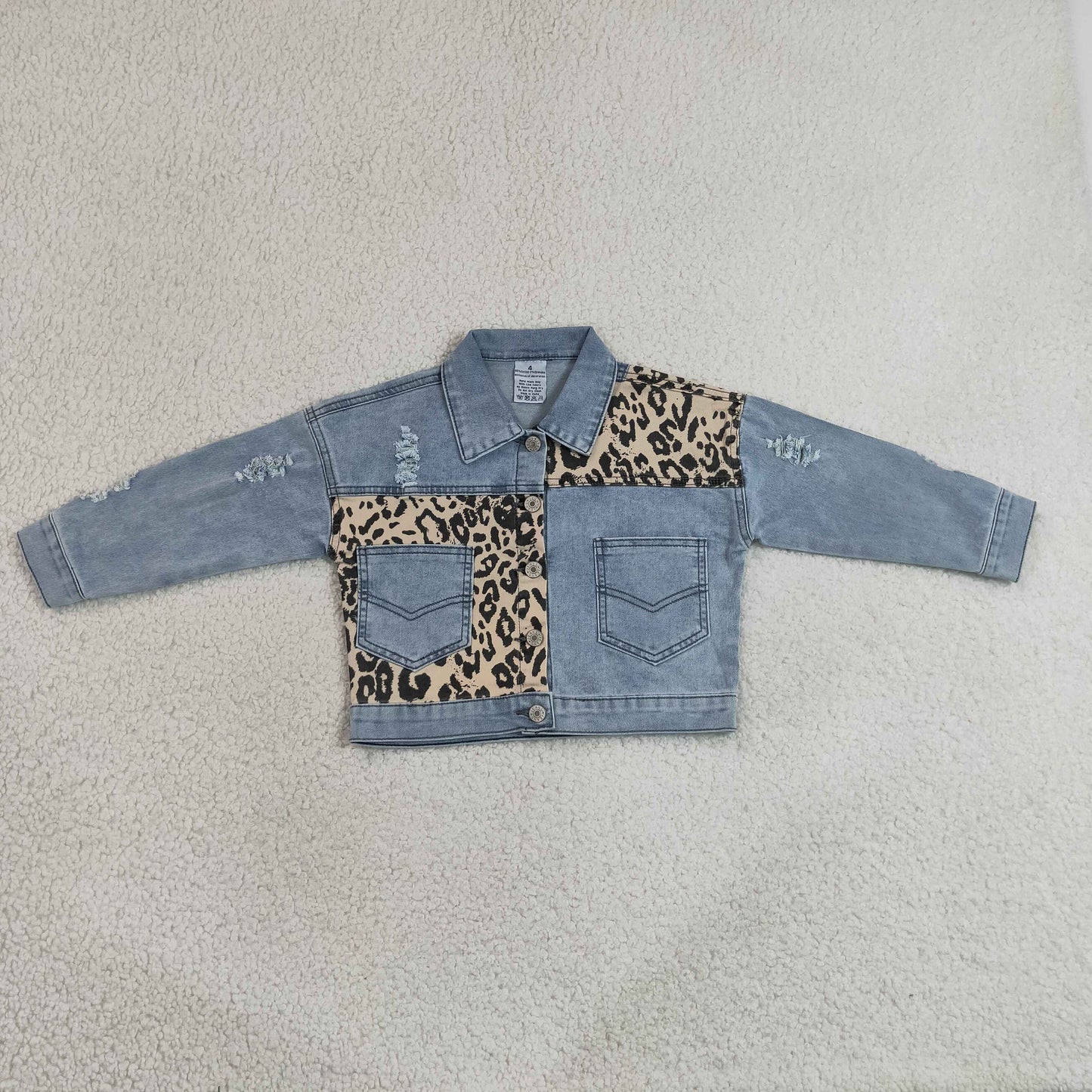 GT1730 Toddler Leopard Patchwork Denim Coat RTS 202630