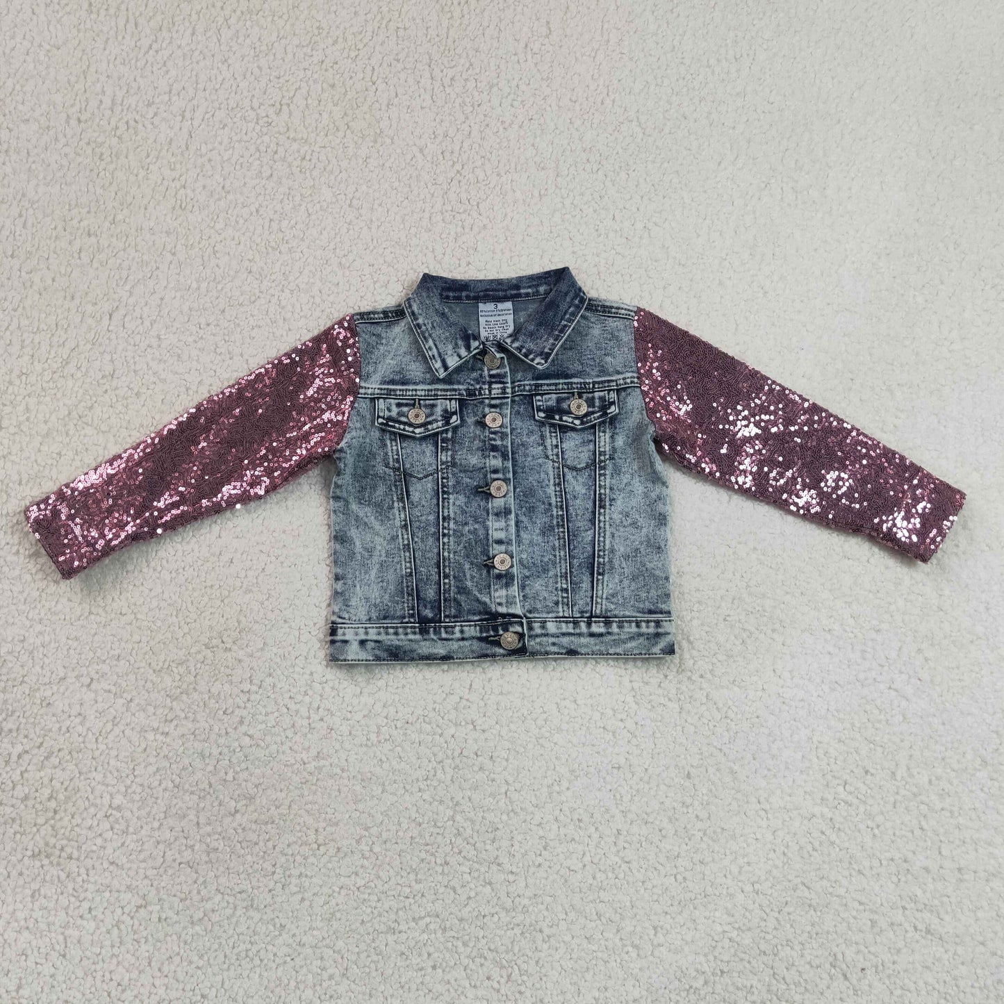 GT1731 Girls Sequin Distressed Denim Jacket  RTS 202630