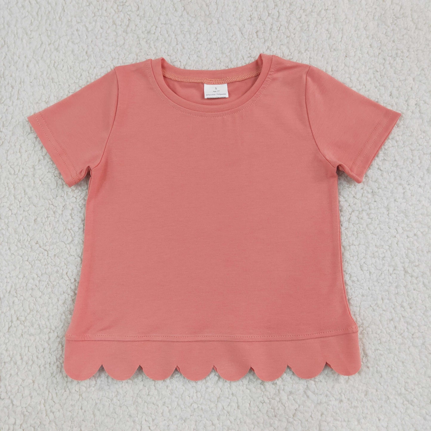 GT1768 scallop wave line solid cotton RTS Pumpkin zipper top pocket girl top 202608
