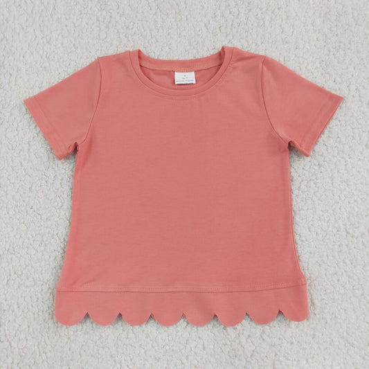 GT1768 scallop wave line solid cotton RTS Pumpkin zipper top pocket girl top 202608