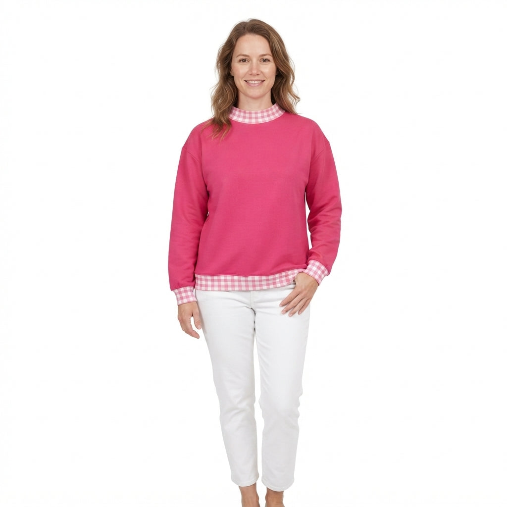 RTS NO MOQ GT1796 Adult Women Clothes SOLID COTTON  pink Long Sleeve Stand Collar Top Short Pant Set