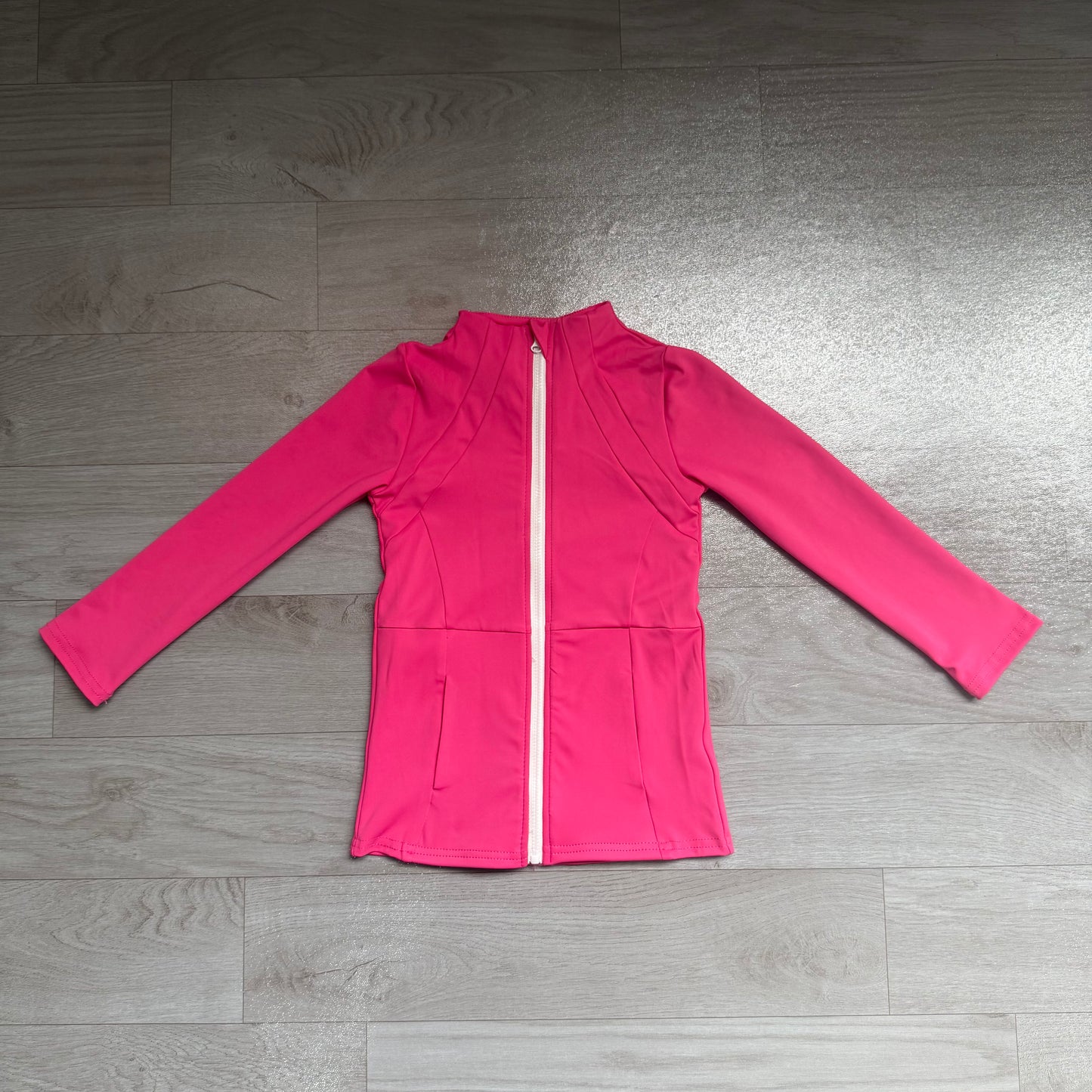 GT1802 yoga solid zipper hot pink top pocket girl top 202608
