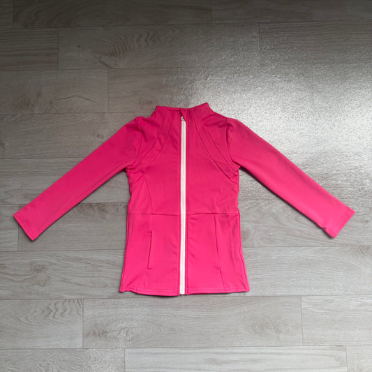 GT1802 yoga solid zipper hot pink top pocket girl top 202608