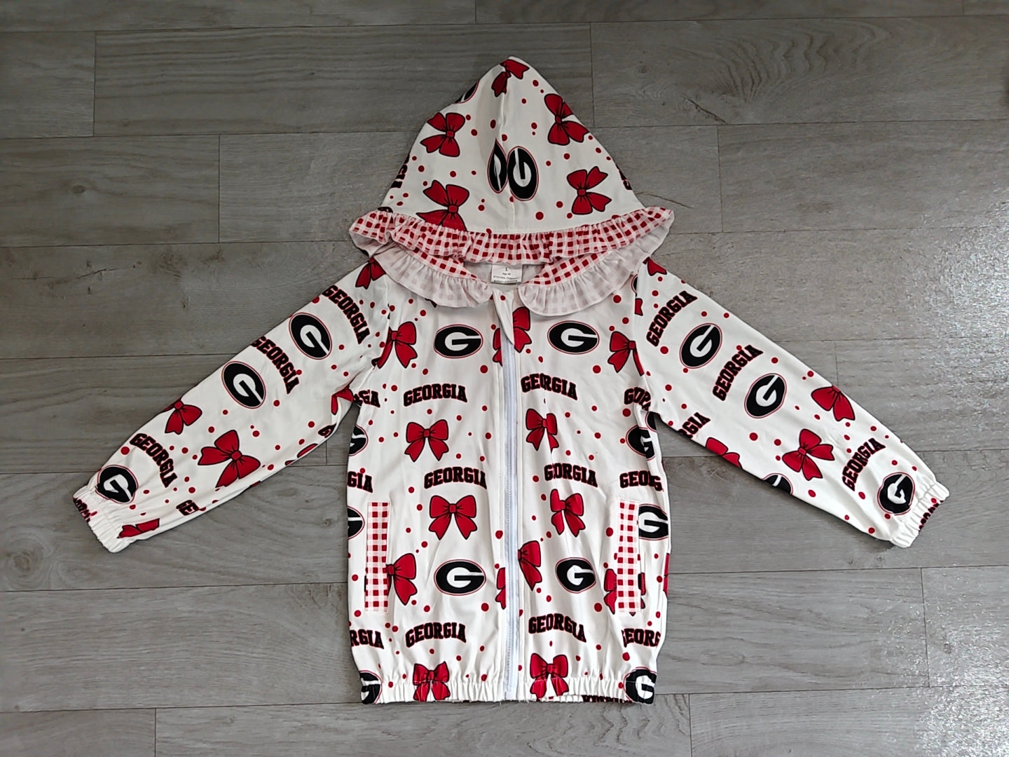 Preorder GT1831 Georgia Letter Print Kids Zip Hoodie Jacket 1Pc kid outfit 202608