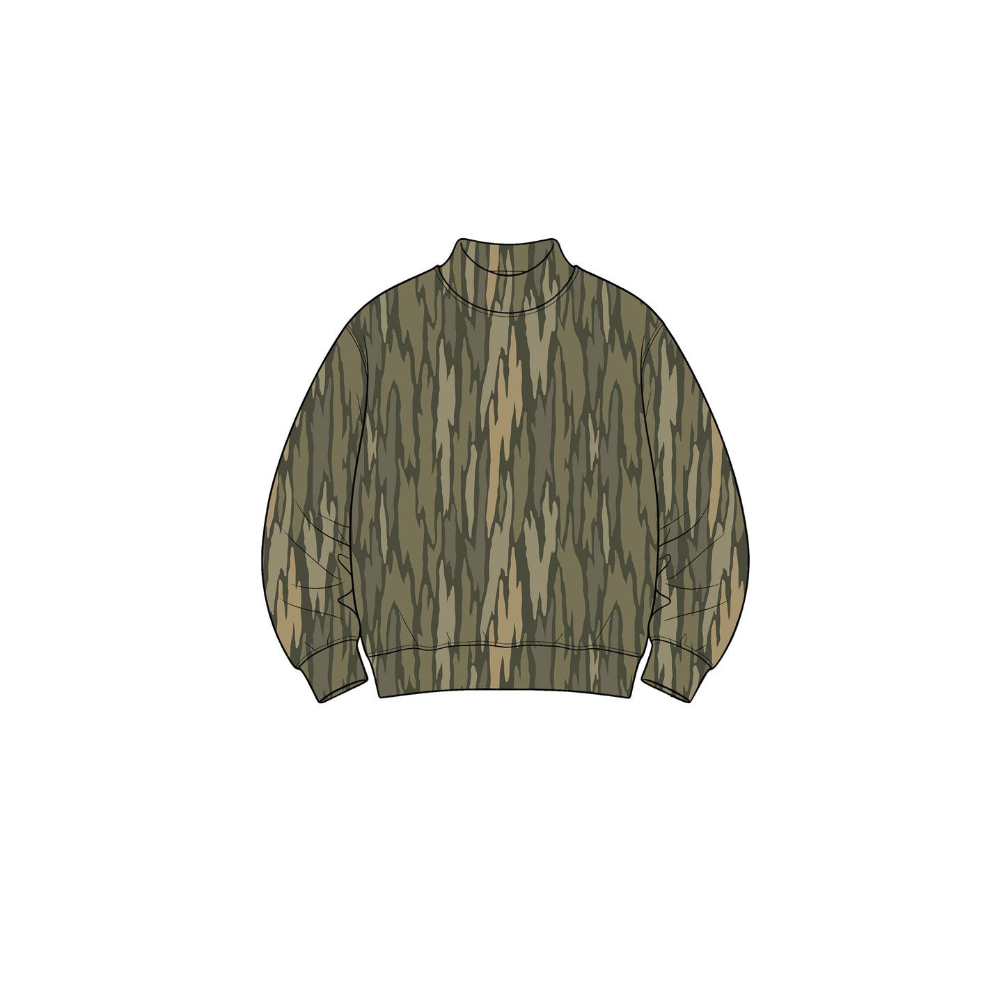 GT1897 Yoga girl long sleeve Mock Neck Sweatshirt Oversized Woodland Camouflage Pullover oversize top 202609 preorder